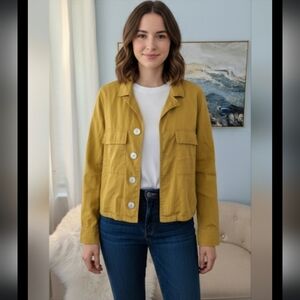 Kensie Woman's Mustard Yellow 100%Tencel Big Pocket Lightweight Size S.